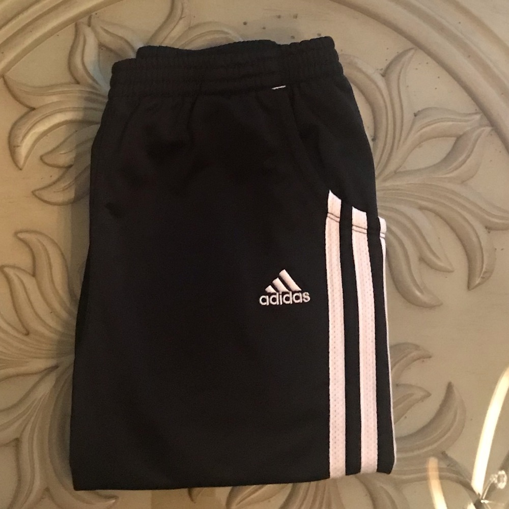 NWOT Adidas Girls YM 10-12 Black Tricot Track Pant